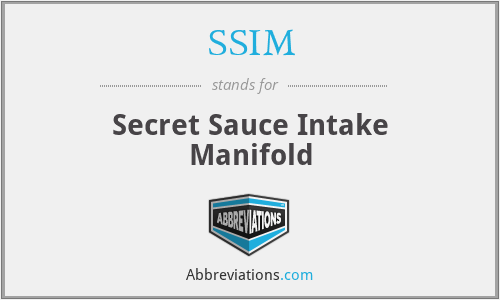 SSIM - Secret Sauce Intake Manifold
