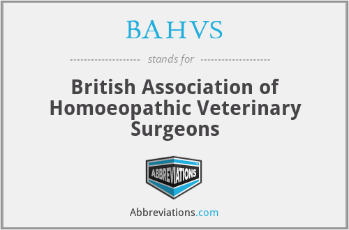BAHVS - British Association of Homoeopathic Veterinary Surgeons