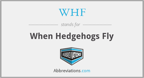 WHF - When Hedgehogs Fly