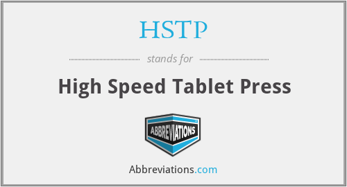 HSTP - High Speed Tablet Press