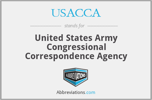USACCA - United States Army Congressional Correspondence Agency