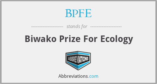 BPFE - Biwako Prize For Ecology