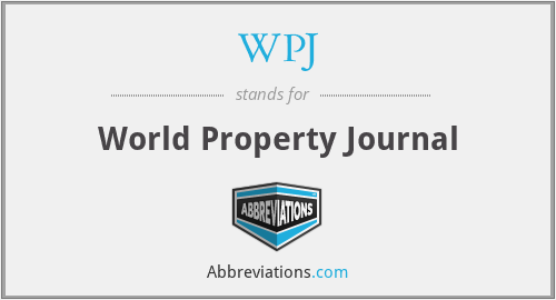 WPJ - World Property Journal