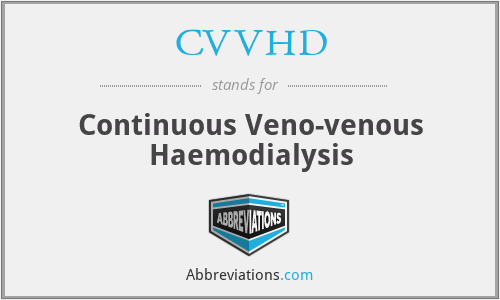 CVVHD - Continuous Veno-venous Haemodialysis