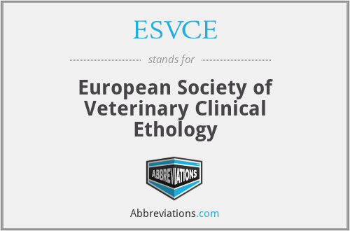 ESVCE - European Society of Veterinary Clinical Ethology