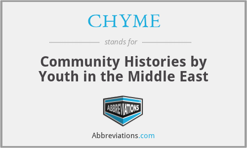 CHYME - Community Histories by Youth in the Middle East