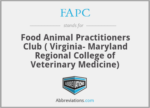 FAPC - Food Animal Practitioners Club ( Virginia- Maryland Regional College of Veterinary Medicine)