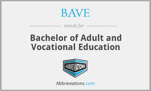 BAVE - Bachelor of Adult and Vocational Education