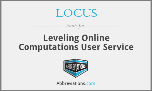 LOCUS - Leveling Online Computations User Service
