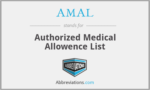 AMAL - Authorized Medical Allowence List