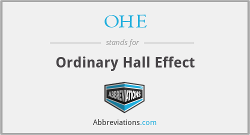 OHE - Ordinary Hall Effect