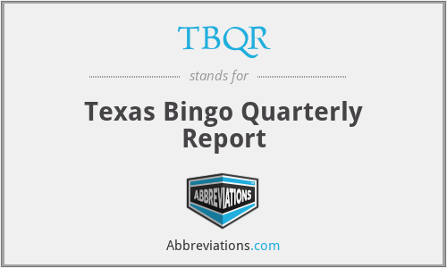 TBQR - Texas Bingo Quarterly Report