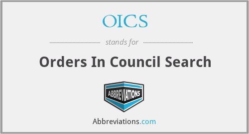 OICS - Orders In Council Search