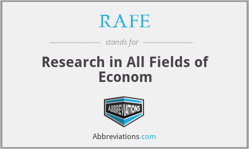 RAFE - Research in All Fields of Econom