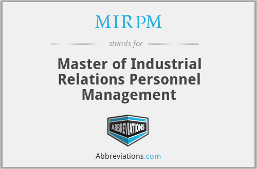 MIRPM - Master of Industrial Relations Personnel Management