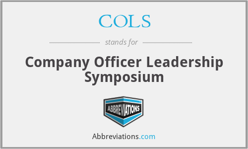 COLS - Company Officer Leadership Symposium