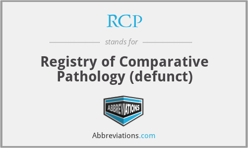 RCP - Registry of Comparative Pathology (defunct)