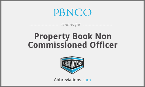 PBNCO - Property Book Non Commissioned Officer