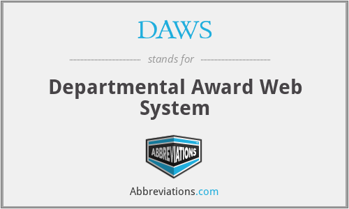 DAWS - Departmental Award Web System