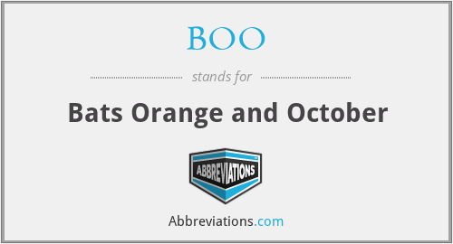BOO - Bats Orange and October