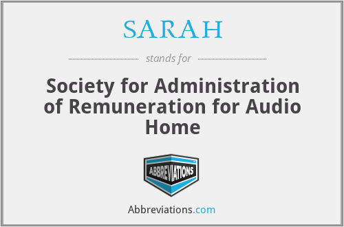 SARAH - Society for Administration of Remuneration for Audio Home