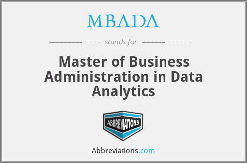MBADA - Master of Business Administration in Data Analytics