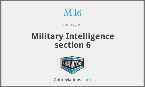 MI6 - Military Intelligence section 6
