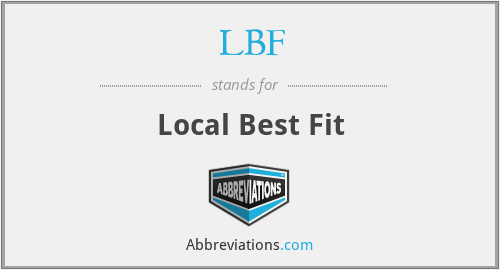 LBF - Local Best Fit