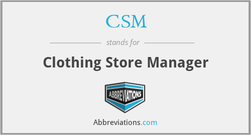 CSM - Clothing Store Manager