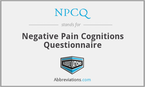 NPCQ - Negative Pain Cognitions Questionnaire