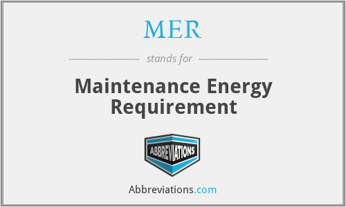 MER - Maintenance Energy Requirement