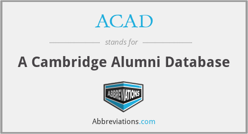 ACAD - A Cambridge Alumni Database