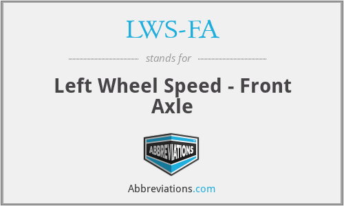LWS-FA - Left Wheel Speed - Front Axle