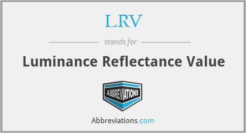 LRV - Luminance Reflectance Value