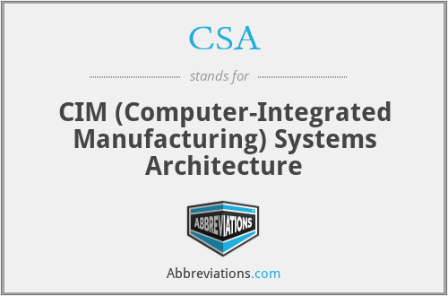 CSA - CIM (Computer-Integrated Manufacturing) Systems Architecture