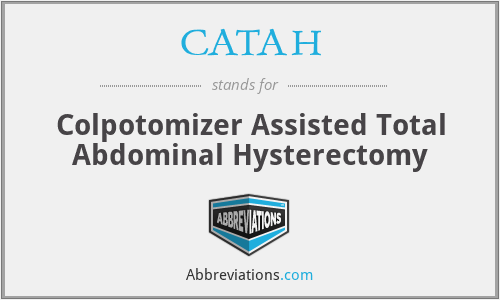 CATAH - Colpotomizer Assisted Total Abdominal Hysterectomy