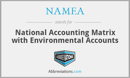 NAMEA - National Accounting Matrix with Environmental Accounts