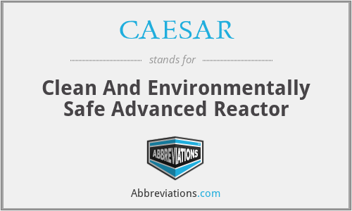 CAESAR - Clean And Environmentally Safe Advanced Reactor