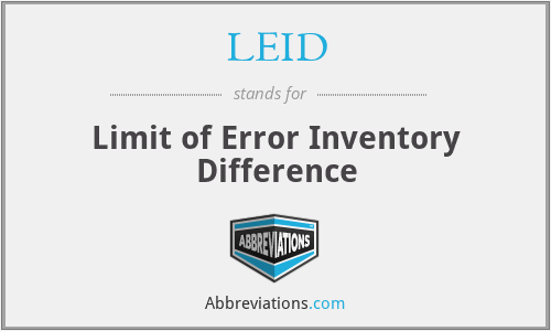 LEID - Limit of Error Inventory Difference
