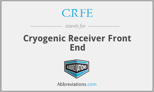 CRFE - Cryogenic Receiver Front End