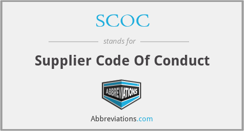SCOC - Supplier Code Of Conduct