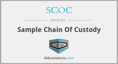 SCOC - Sample Chain Of Custody