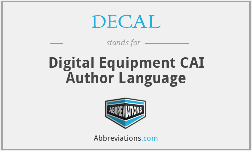 DECAL - Digital Equipment CAI Author Language