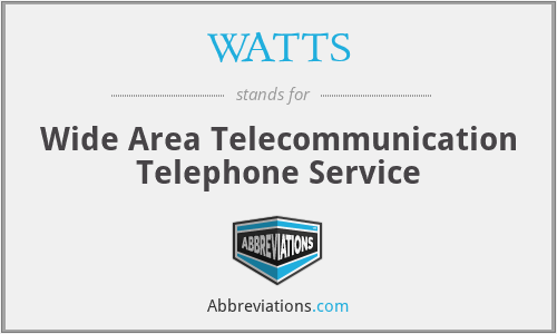 WATTS - Wide Area Telecommunication Telephone Service