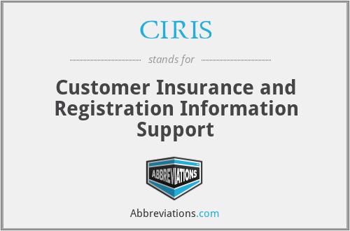 CIRIS - Customer Insurance and Registration Information Support