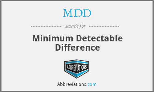 MDD - Minimum Detectable Difference