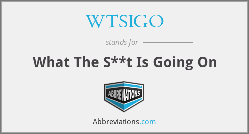 WTSIGO - What The S**t Is Going On