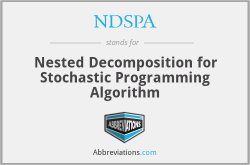 NDSPA - Nested Decomposition for Stochastic Programming Algorithm