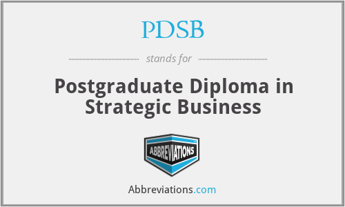 PDSB - Postgraduate Diploma in Strategic Business
