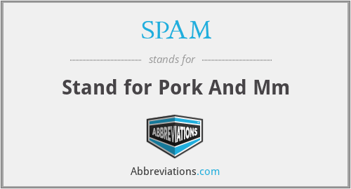 SPAM - Stand for Pork And Mm